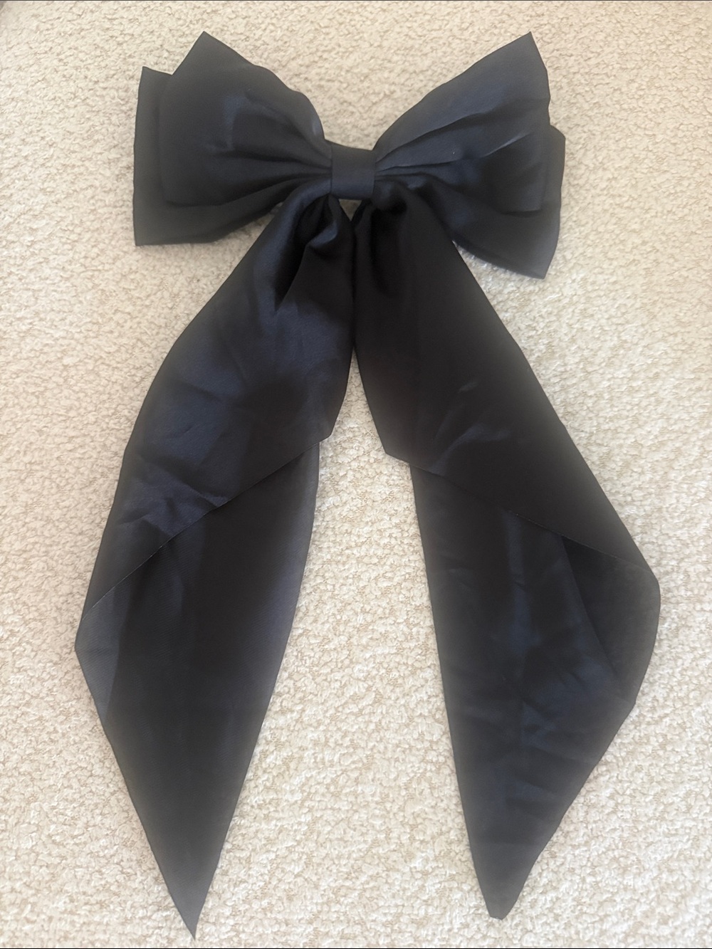 Black Satin Bow Hair Accessory